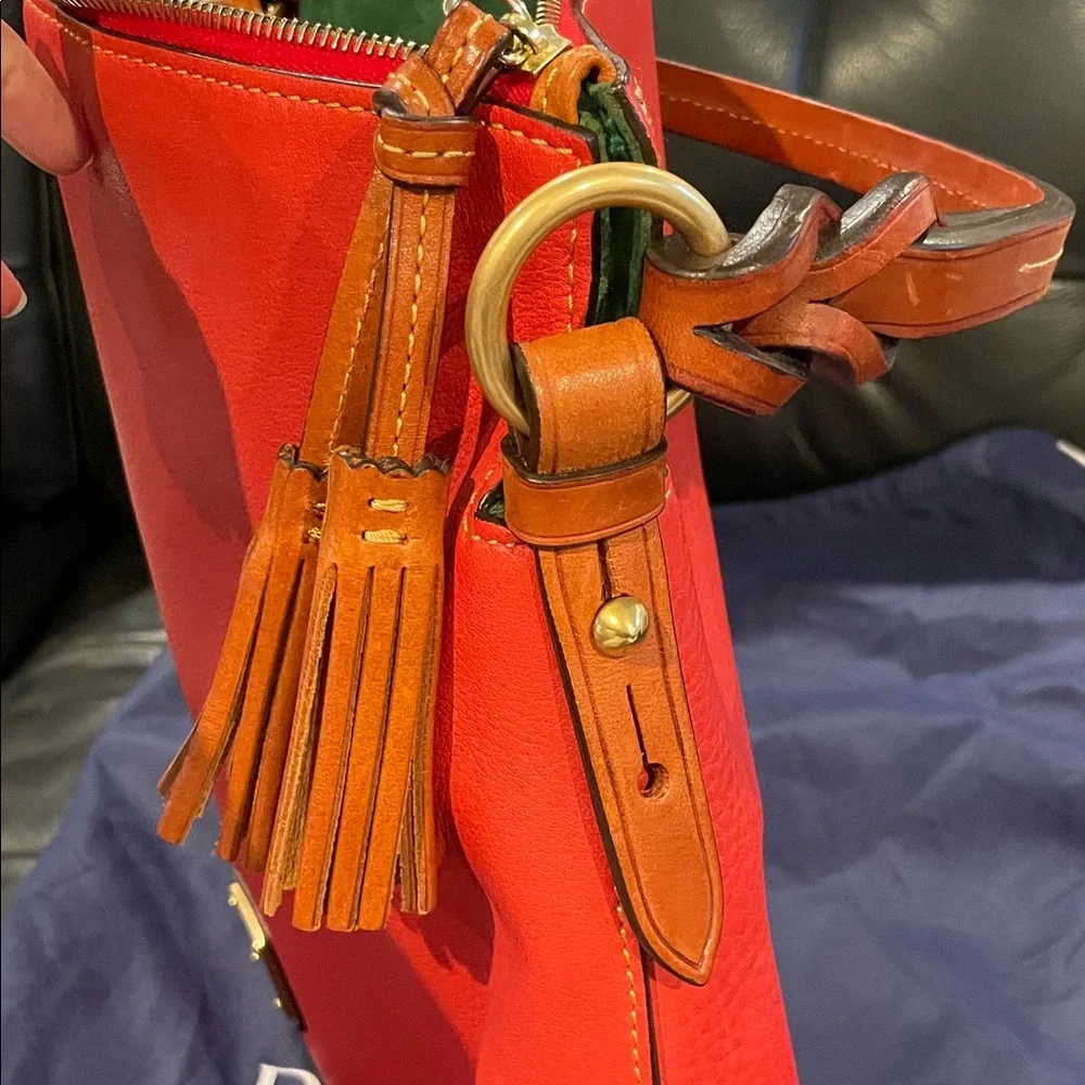 Dooney & Bourke Bright Red Shoulder Bag - Picture 6 of 7